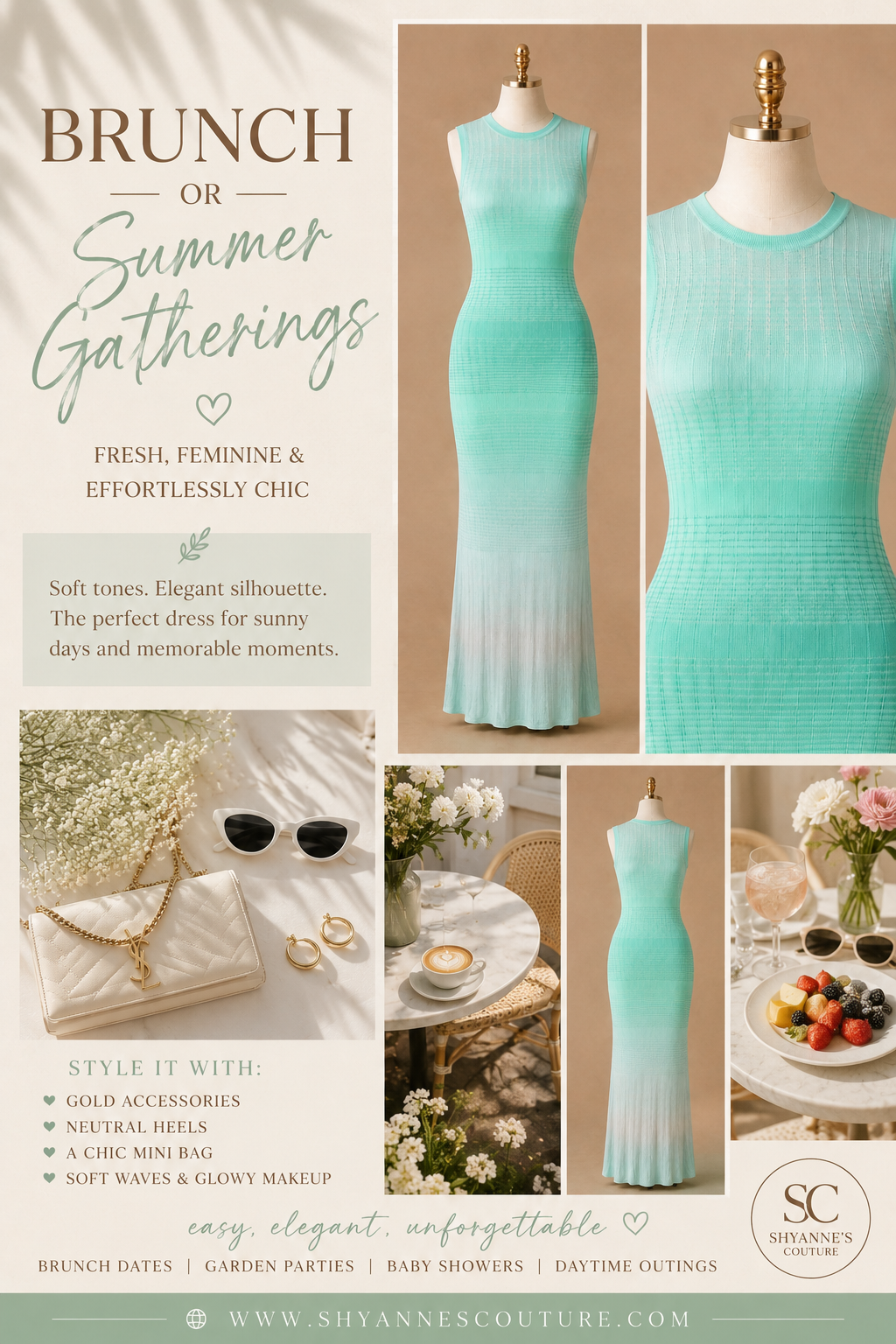 Gradient Rise Maxi Dress (Mint)