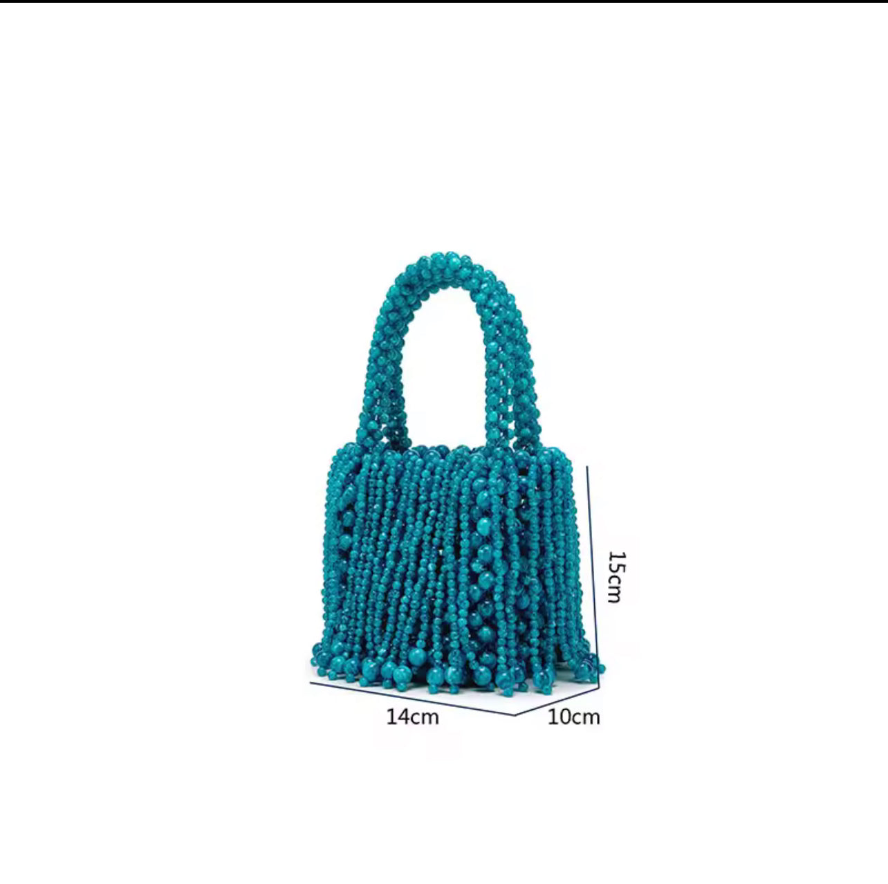 Teal Beaded Tassel Bag