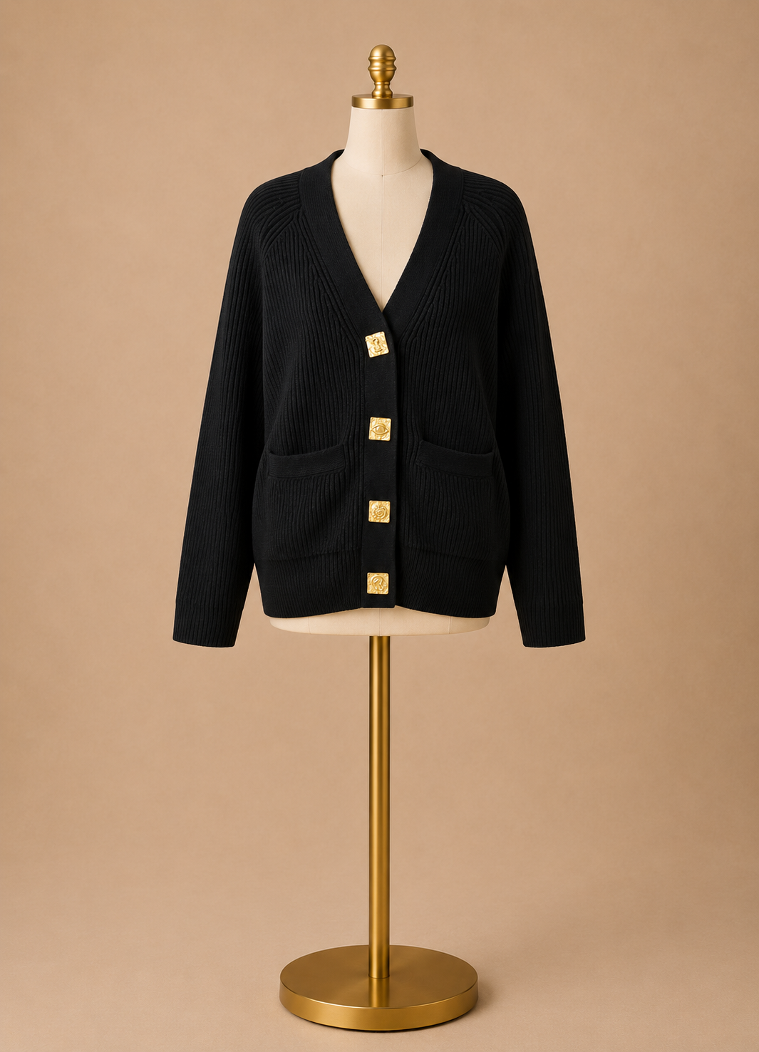 Casual Knit Cardigan (Black)