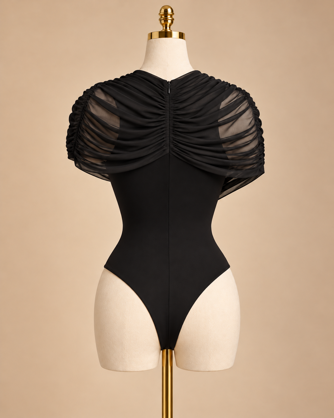 Sculpted Mesh Draped Bodysuit