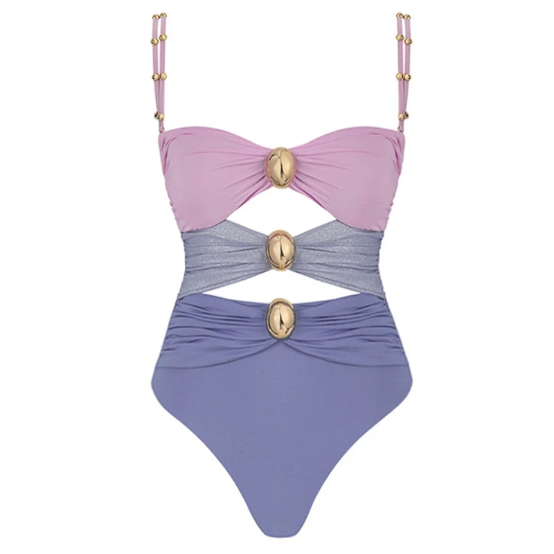Maldives Swimsuit & Skirt Set (Purple)