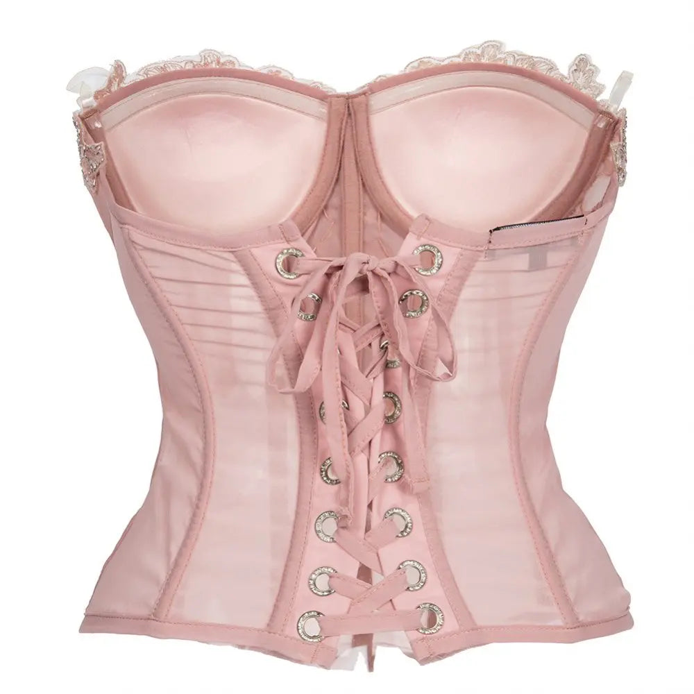 Embroidered Blush Appliqué Corset