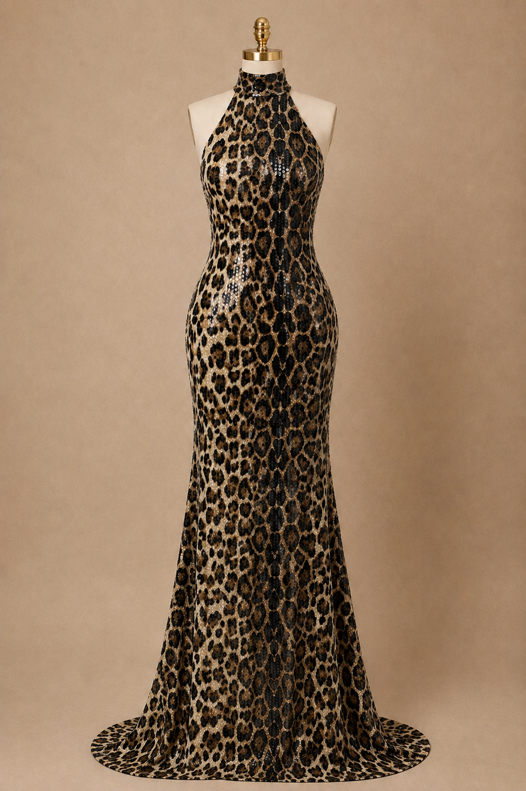 Leopard Sequin Gown