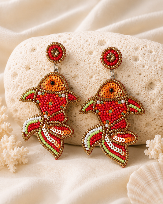 Beaded Fish Earrings