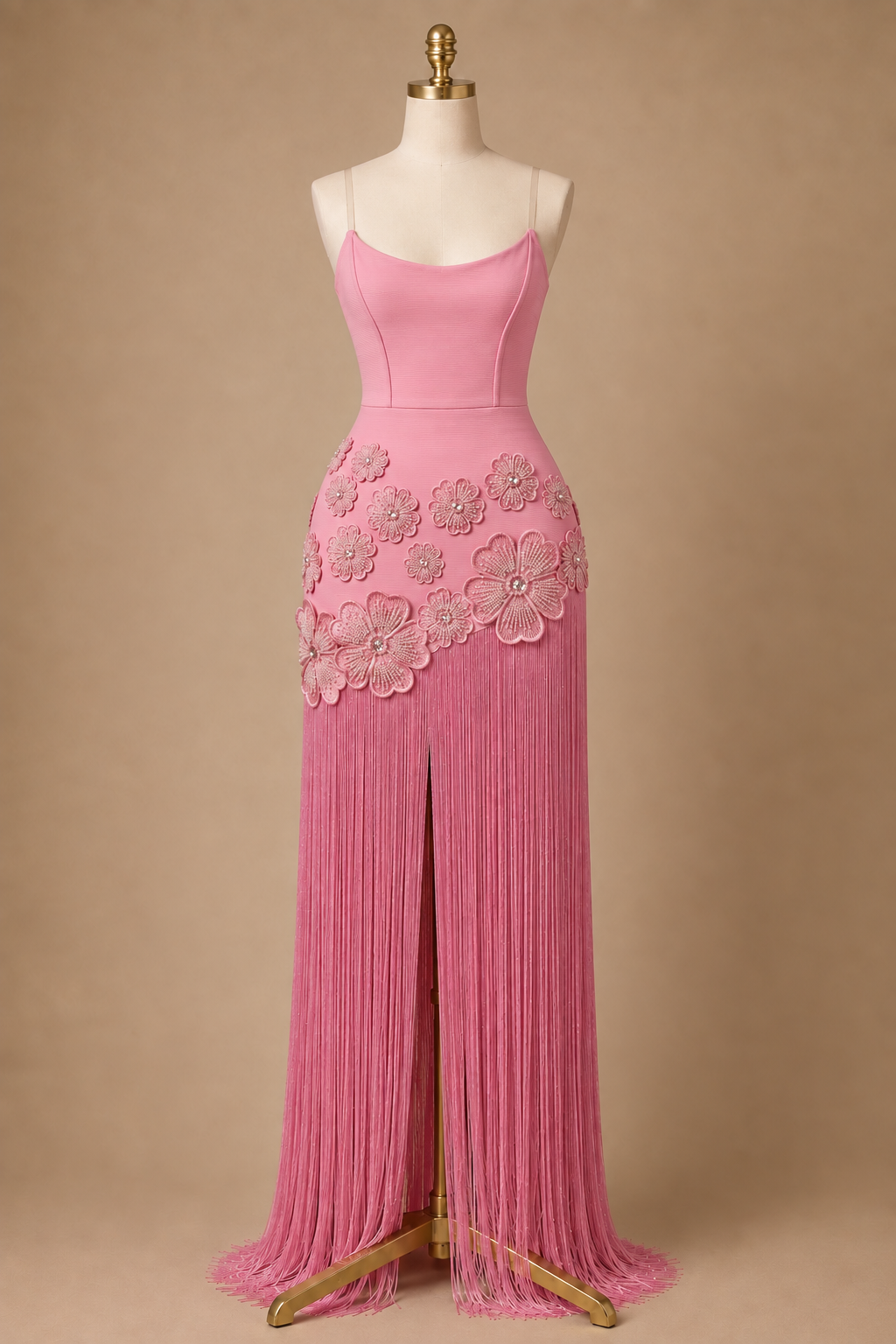 Floral Bandage Tassel Dress