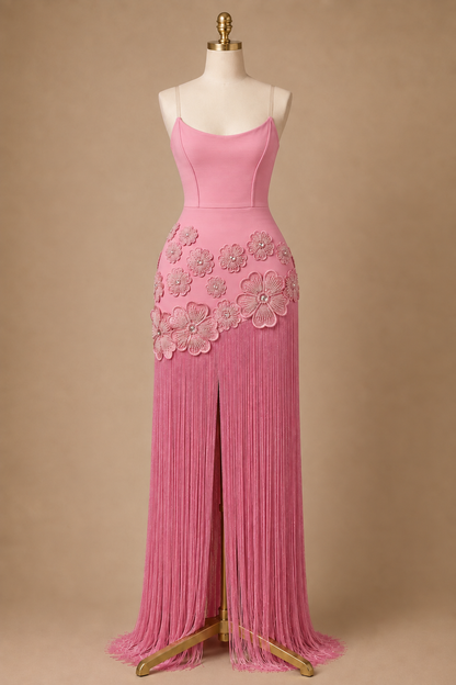 Floral Bandage Tassel Dress