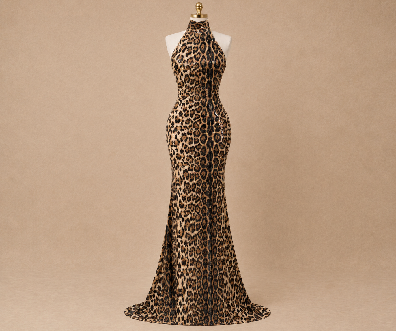 Leopard Sequin Gown