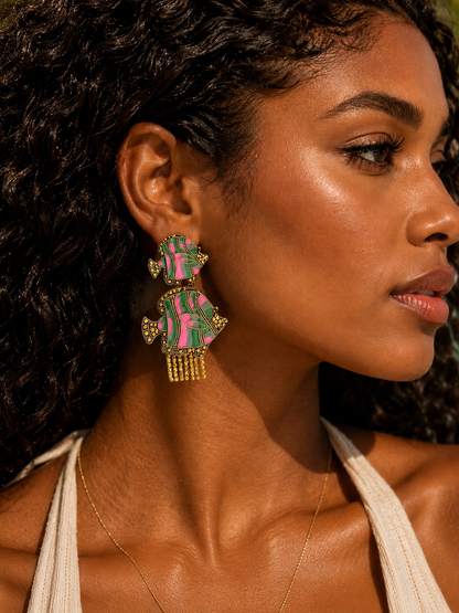 Luxe Fish Tassel Earring