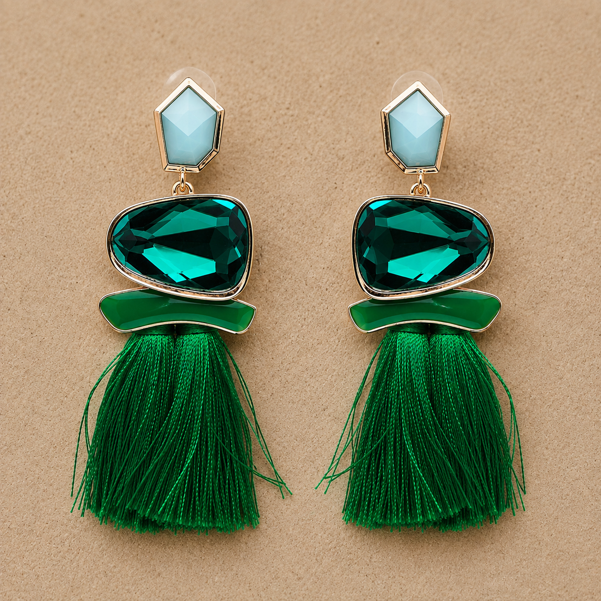Emerald Luxe Tassel Earring