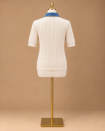 Denim Collar Cardigan