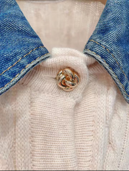 Denim Collar Cardigan