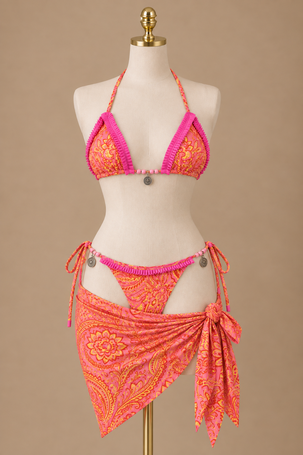 Boho 2-Piece Swimsuit (Pink)
