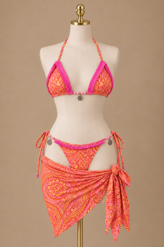Boho 2-Piece Swimsuit (Pink)