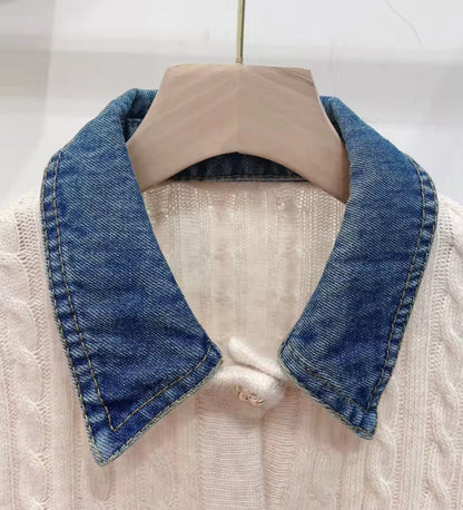 Denim Collar Cardigan