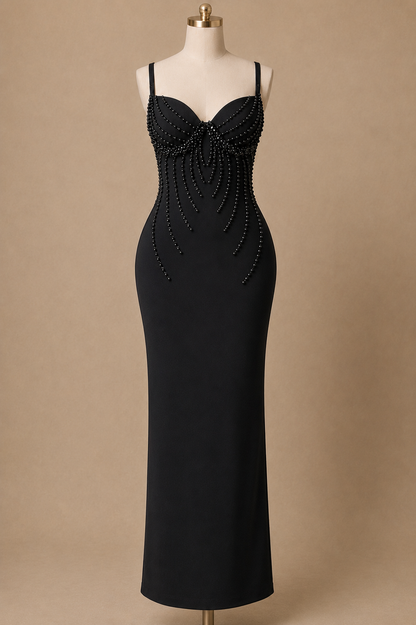 Bling Statement Bodycon Dress (Black)