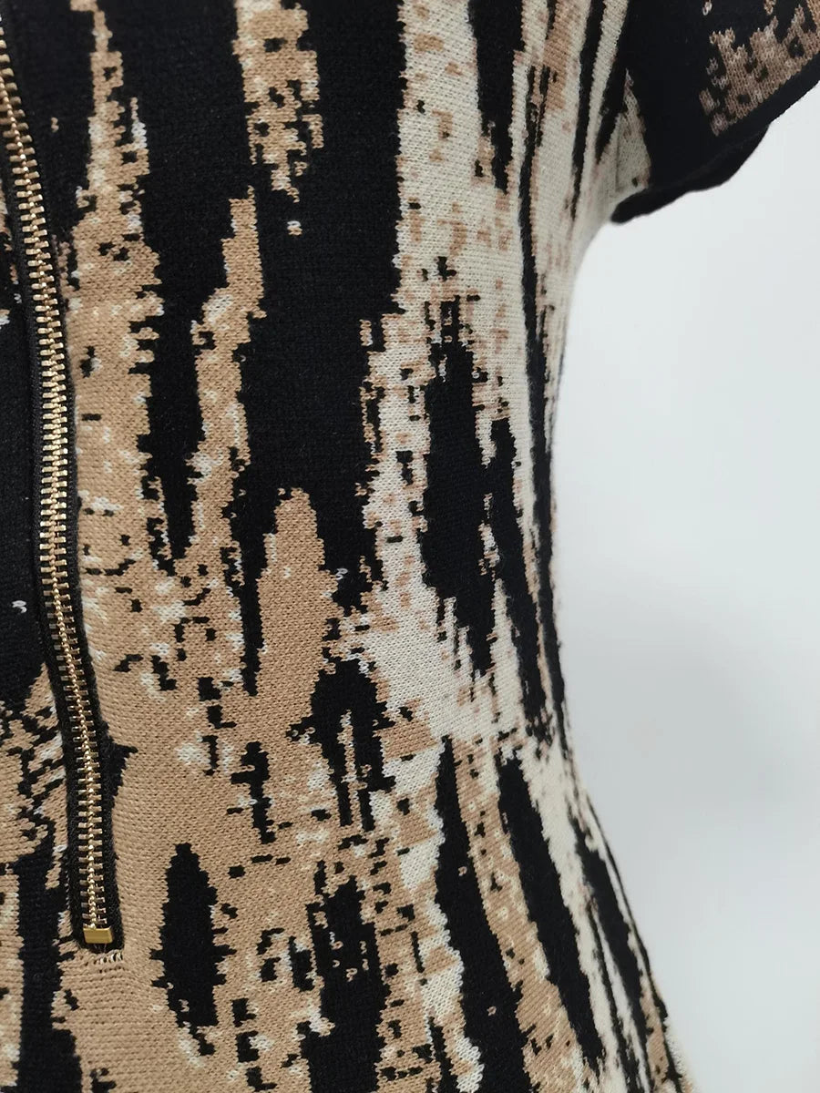 Jaguard Printed Mini Dress