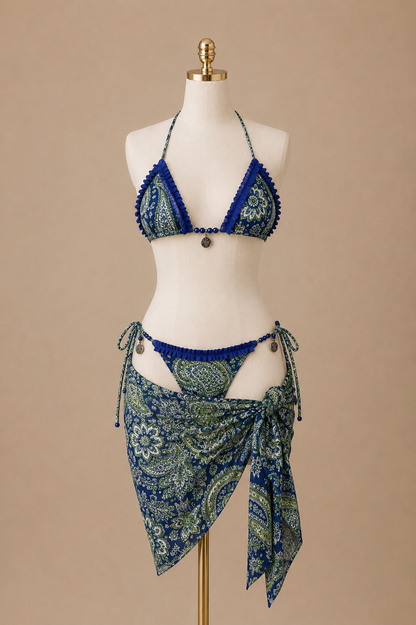 Boho 2-Piece Swimsuit (Blue)