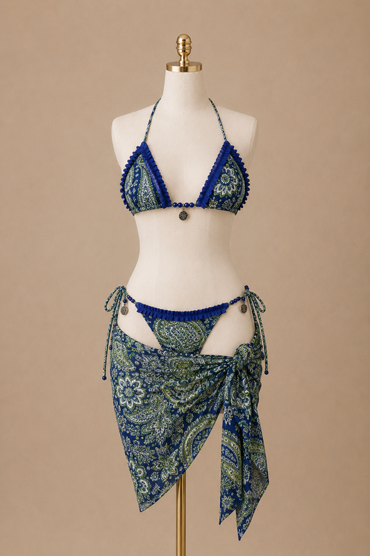 Boho 2-Piece Swimsuit (Blue)