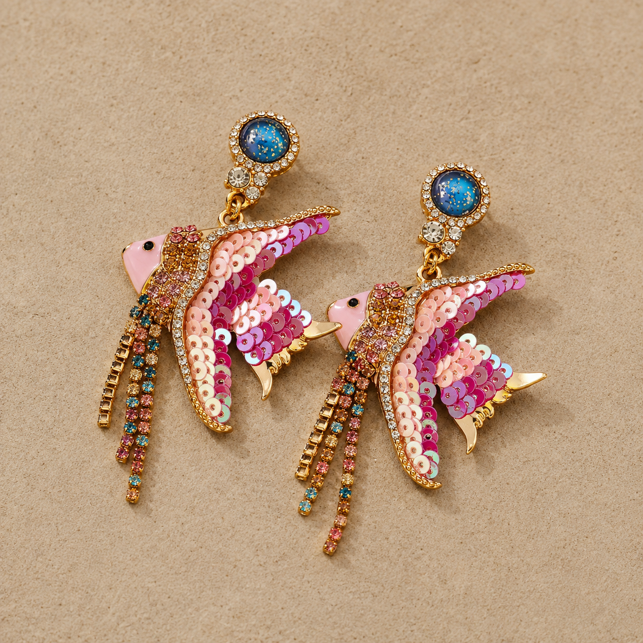 Vintage Sequin Fish Earring