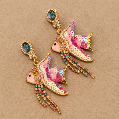 Vintage Sequin Fish Earring