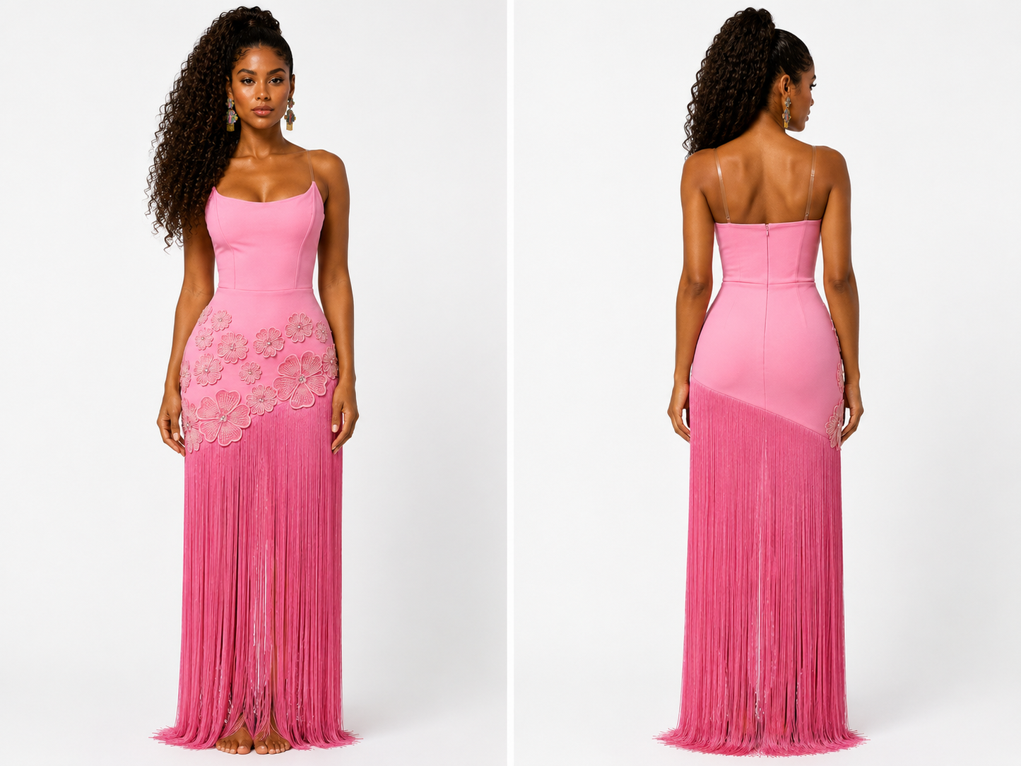 Floral Bandage Tassel Dress