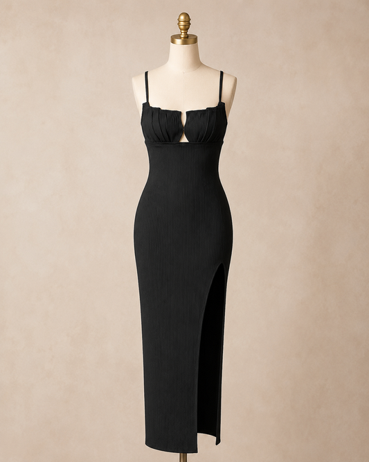 Cuffed Ribbed Maxi (Black)