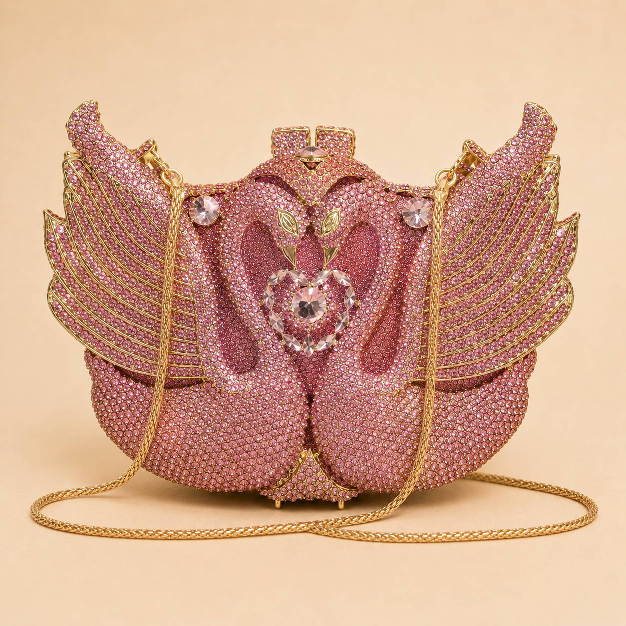 Pink Swan Diamond Clutch