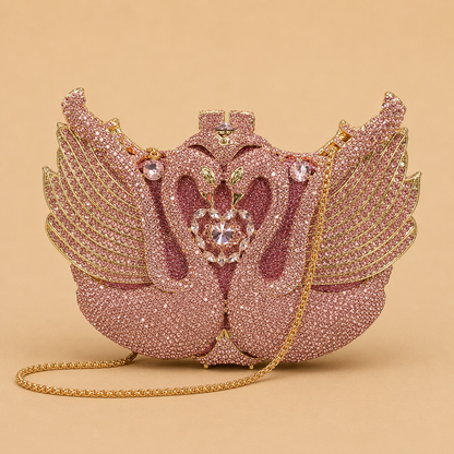 Pink Swan Diamond Clutch