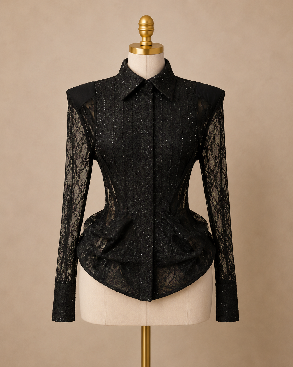Prep Girl Laced Blouse (Black)