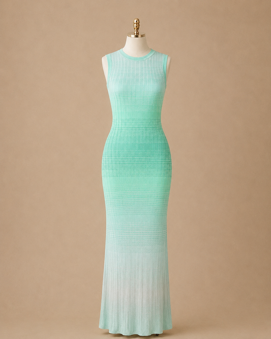 Gradient Rise Maxi Dress (Mint)