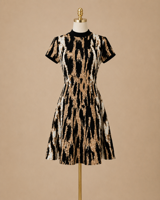 Jaguard Printed Mini Dress
