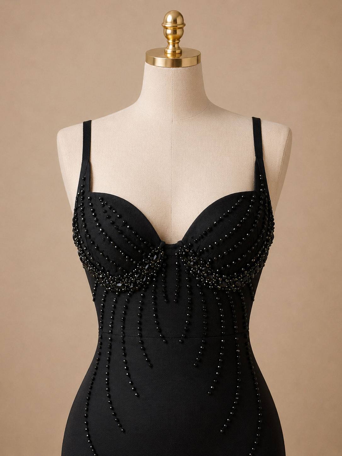 Bling Statement Bodycon Dress (Black)