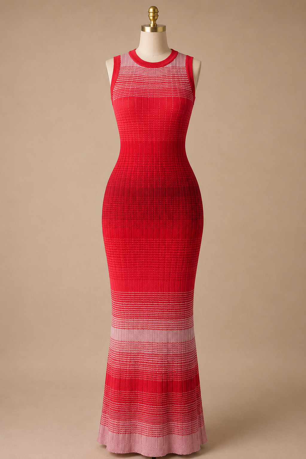 Gradient Rise Maxi Dress (Fuschia)