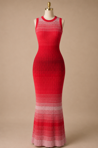 Gradient Rise Maxi Dress (Fuschia)