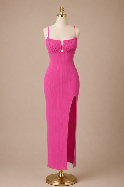 Cuffed Ribbed Maxi (Fuschia)