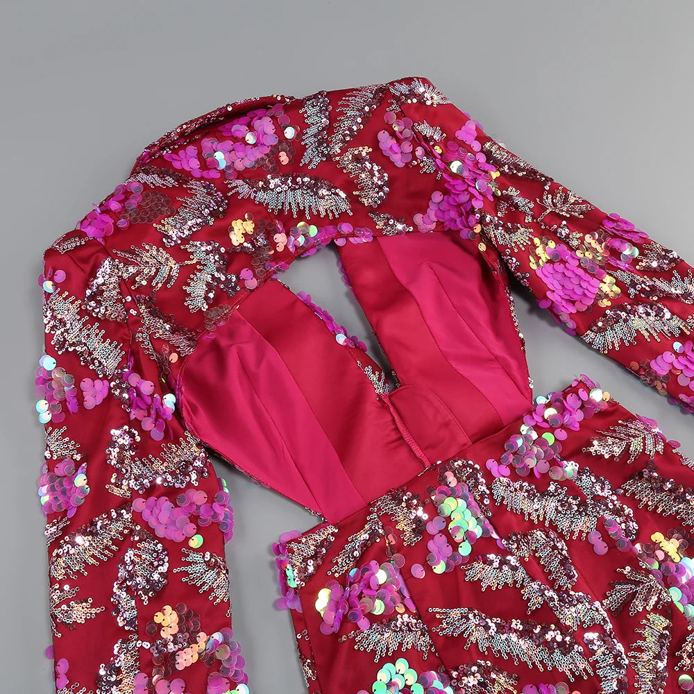 Sequin Cut Out Blazer Dress