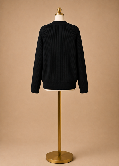 Casual Knit Cardigan (Black)