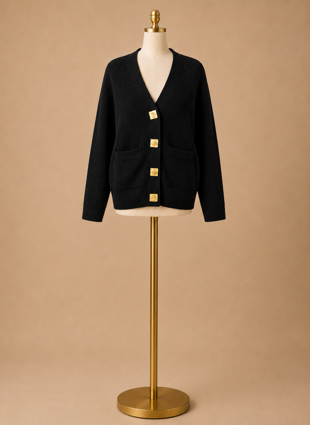 Casual Knit Cardigan (Black)