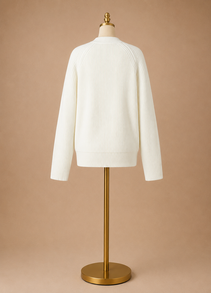 Casual Knit Cardigan (White)