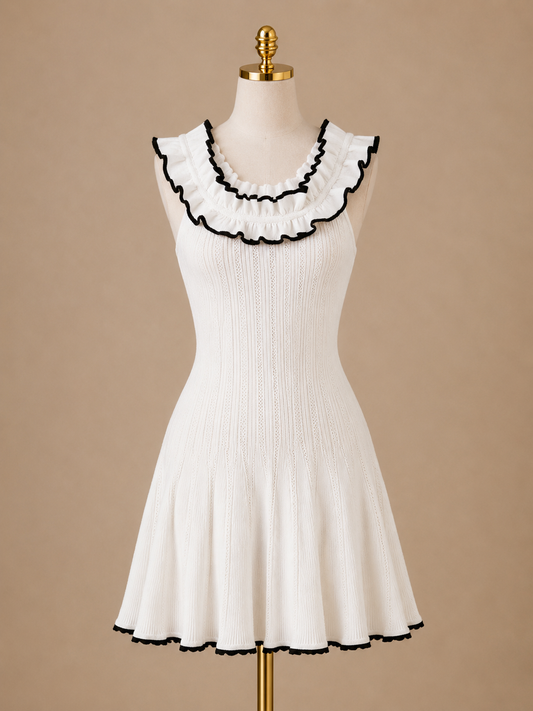French Daytime Midi Dress (White)