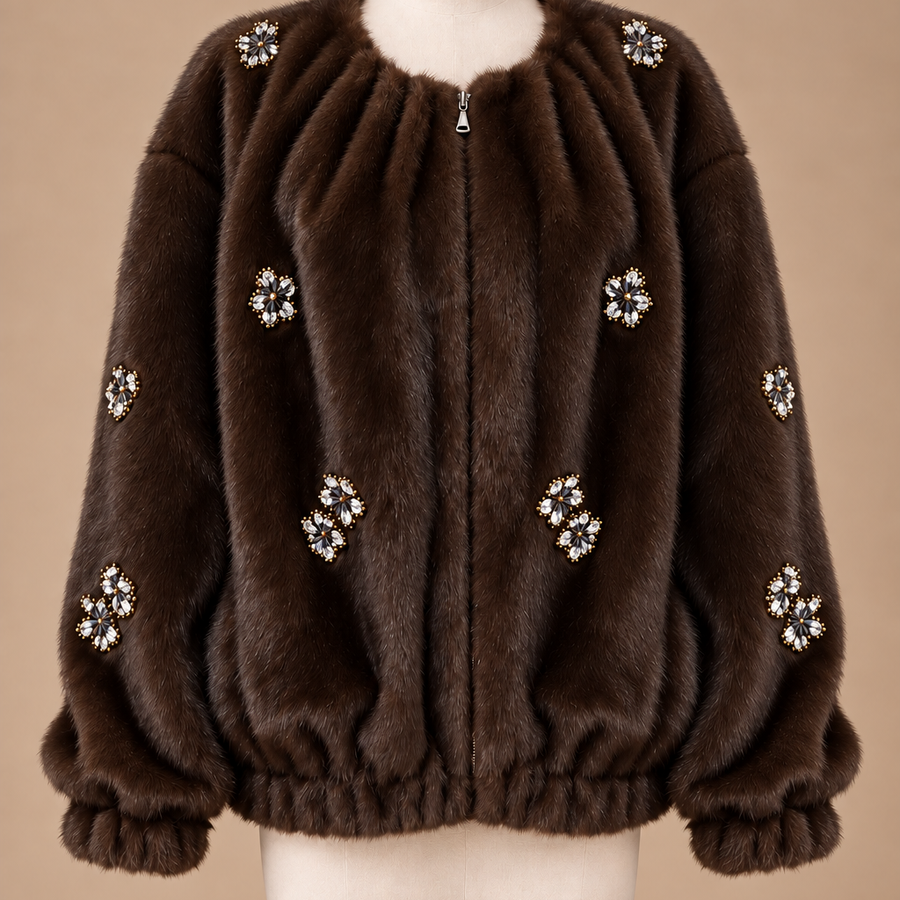 Couture Bling Faux Fur Jacket