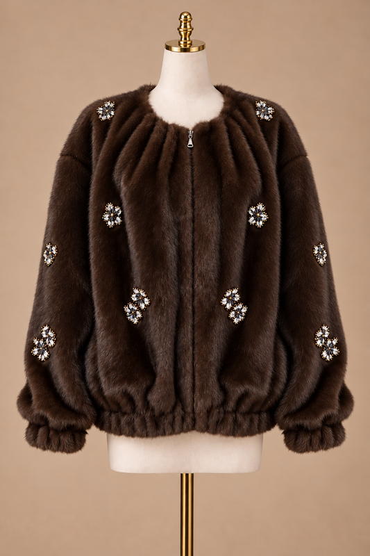 Couture Bling Faux Fur Jacket
