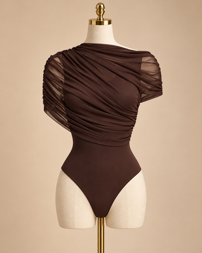 Sculpted Mesh Draped Bodysuit