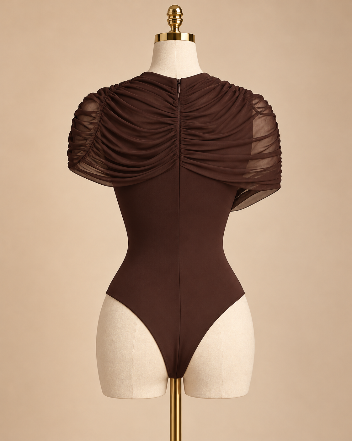Sculpted Mesh Draped Bodysuit