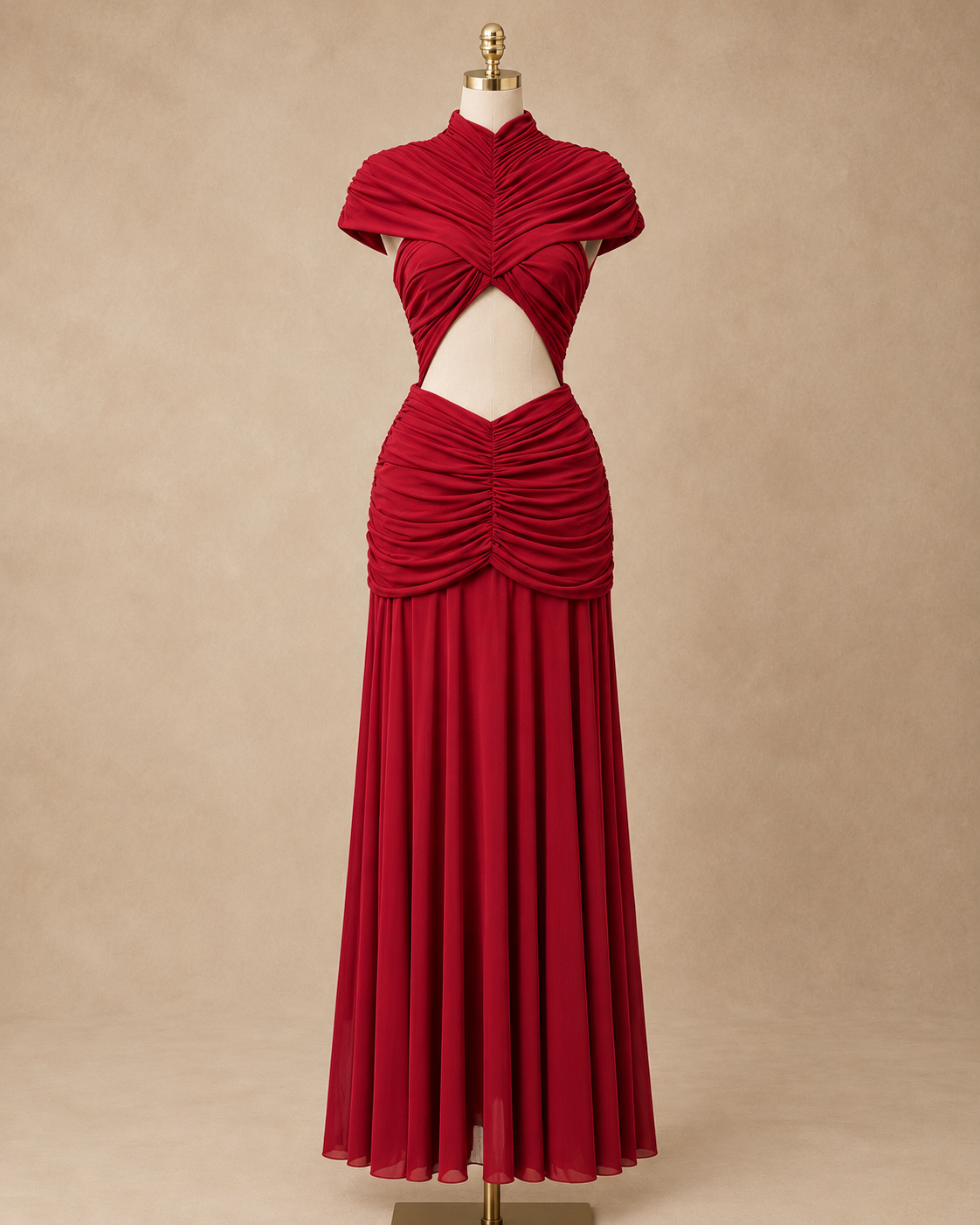 Ruched Cutout Maxi Dress