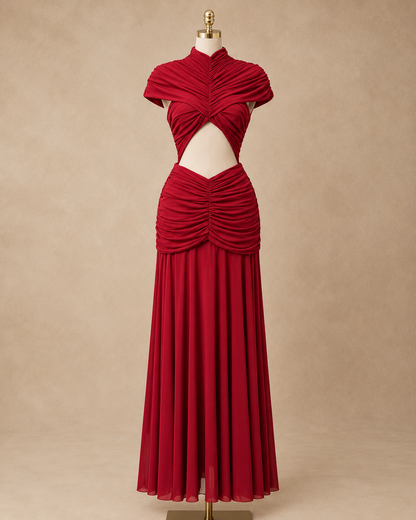 Ruched Cutout Maxi Dress