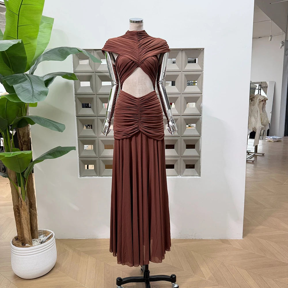 Ruched Cutout Maxi Dress