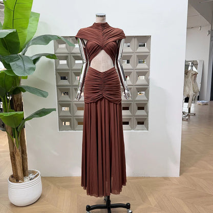 Ruched Cutout Maxi Dress