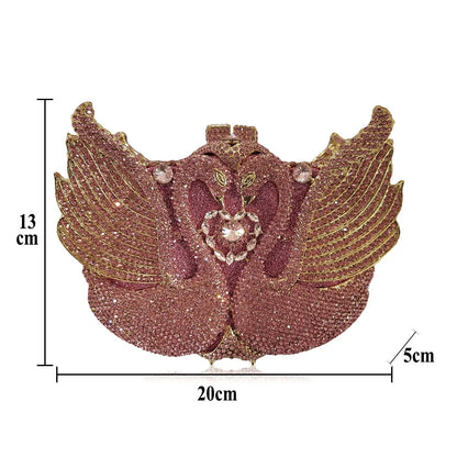 Pink Swan Diamond Clutch