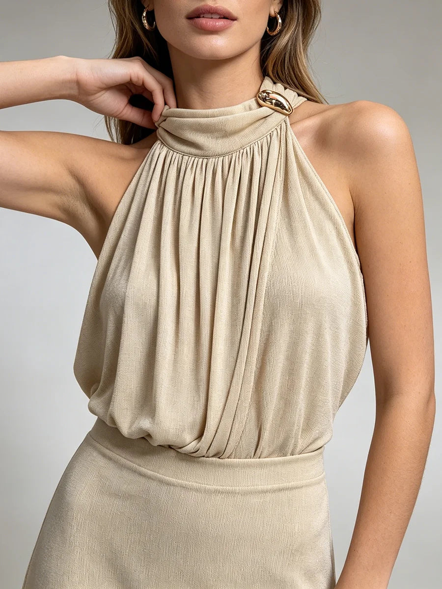Halter Draped Blouse